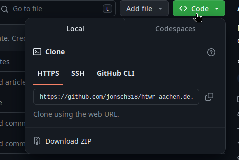 GitHub Clone Button